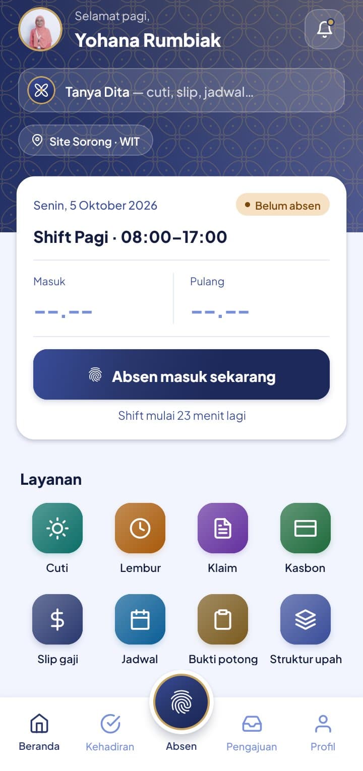 Beranda aplikasi KelolaGaji