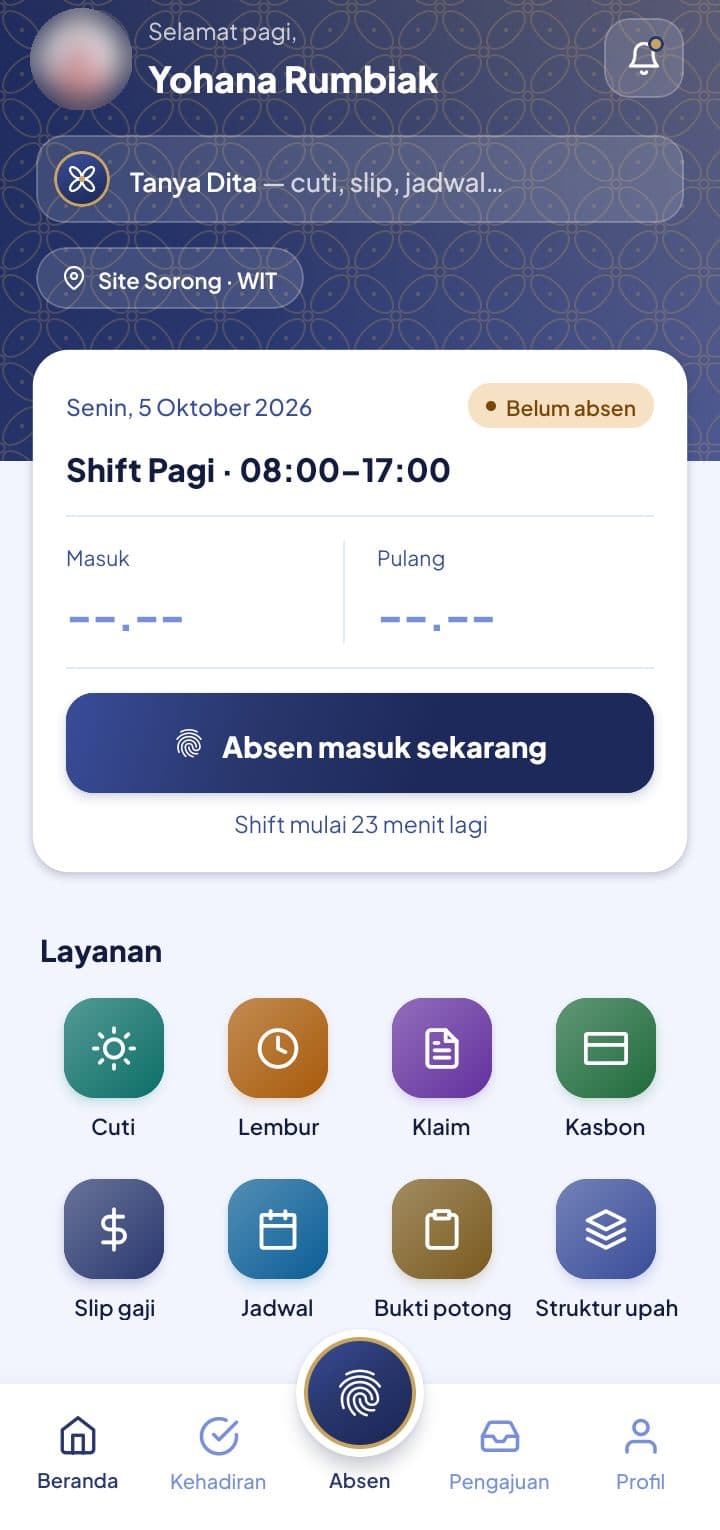 Beranda aplikasi KelolaGaji